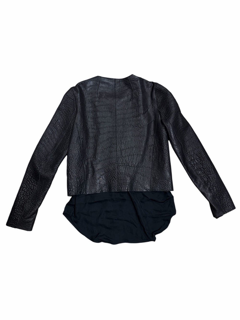 Sandro Paris Black Lamb Leather Cropped Jacket‎ - Size 1 US 4 - Picture 3 of 8